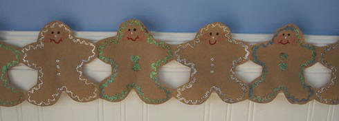 Gingerbread garland craft made from paper